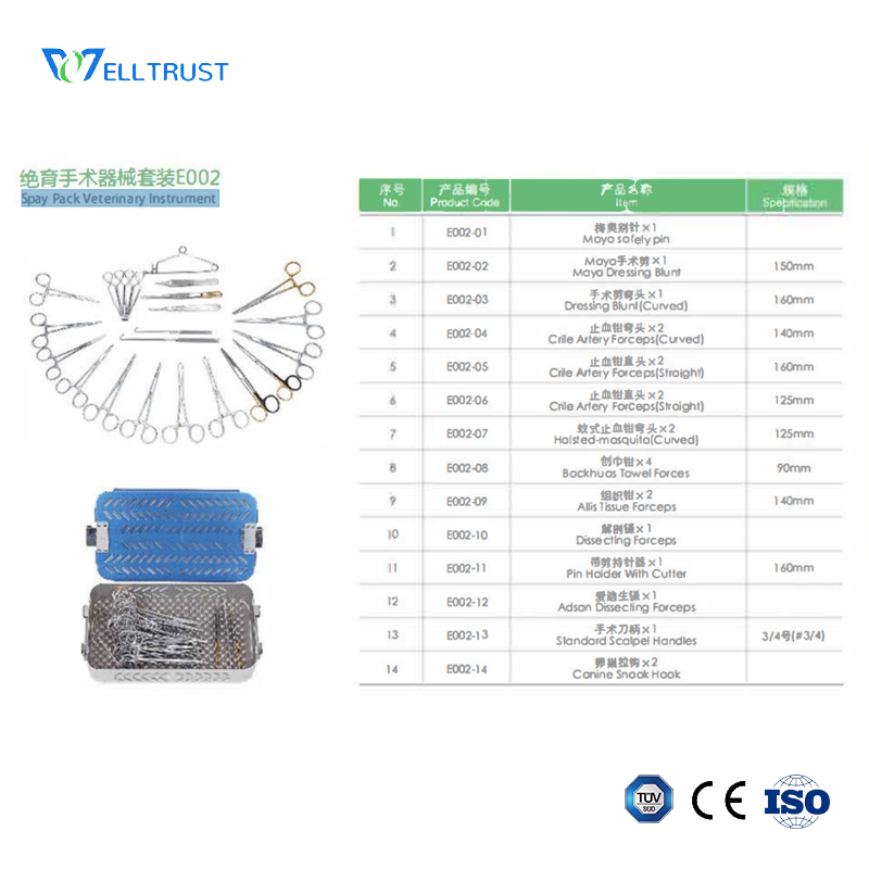 E002 Spay Pack Veterinary Instruments